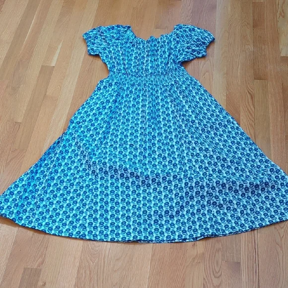 Boden Blue Floral Bridal Easter Preppy Midi Dress Womens US size 10P - Picture 2 of 7